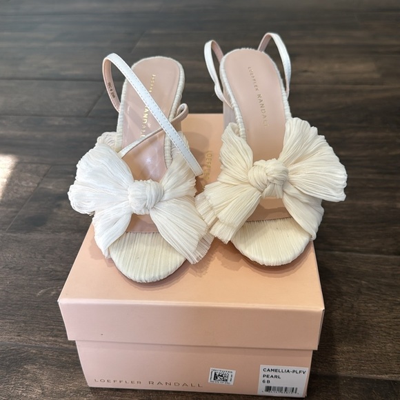 Loeffler Randall White Heeled Sandals - Picture 2 of 7